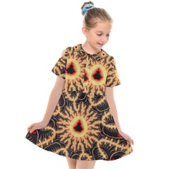 Fractal Julia Mandelbrot Art Kids  Short Sleeve Shirt Dress