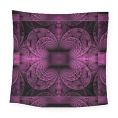 Fractal Magenta Pattern Geometry Square Tapestry (large) by Pakrebo