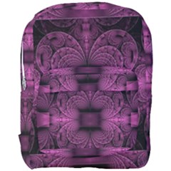 Fractal Magenta Pattern Geometry Full Print Backpack by Pakrebo