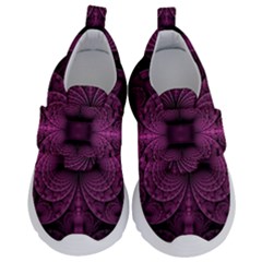 Fractal Magenta Pattern Geometry Kids  Velcro No Lace Shoes