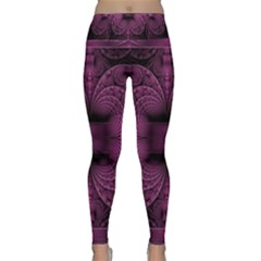 Fractal Magenta Pattern Geometry Lightweight Velour Classic Yoga Leggings