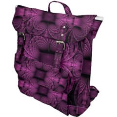 Fractal Magenta Pattern Geometry Buckle Up Backpack