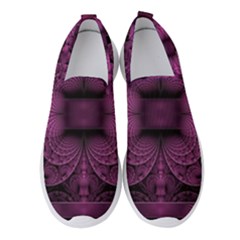 Fractal Magenta Pattern Geometry Women s Slip On Sneakers