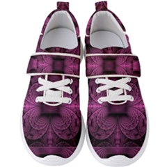 Fractal Magenta Pattern Geometry Men s Velcro Strap Shoes