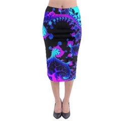 Fractal Pattern Spiral Abstract Midi Pencil Skirt by Pakrebo