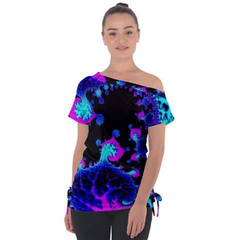 Fractal Pattern Spiral Abstract Tie-up Tee by Pakrebo