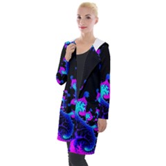 Fractal Pattern Spiral Abstract Hooded Pocket Cardigan