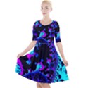 Fractal Pattern Spiral Abstract Quarter Sleeve A-Line Dress View1