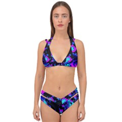 Fractal Pattern Spiral Abstract Double Strap Halter Bikini Set