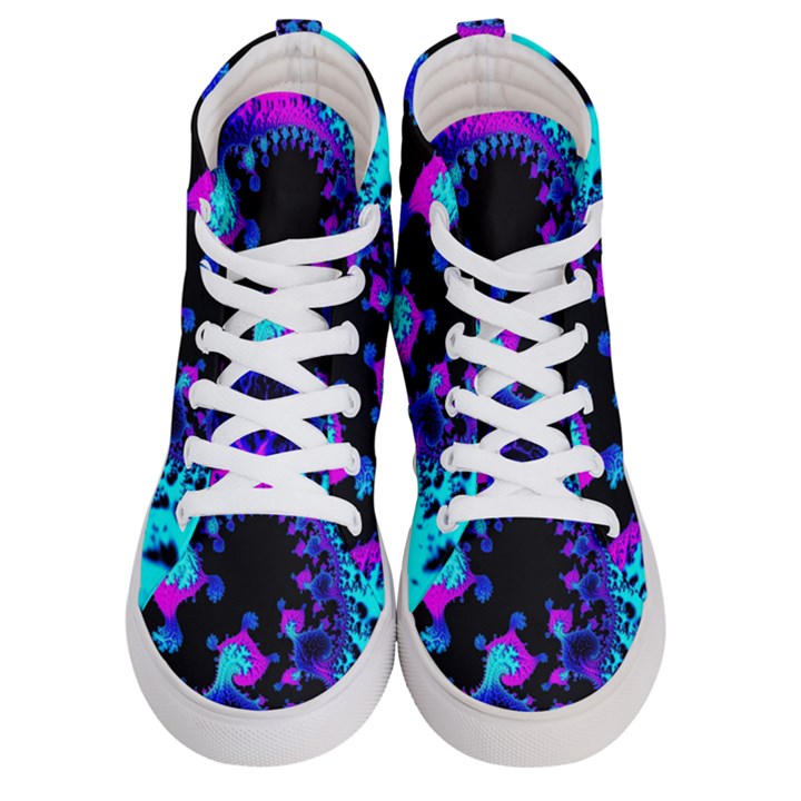 Fractal Pattern Spiral Abstract Men s Hi-Top Skate Sneakers