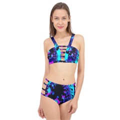 Fractal Pattern Spiral Abstract Cage Up Bikini Set