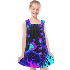 Fractal Pattern Spiral Abstract Kids  Cross Back Dress by Pakrebo