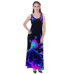 Fractal Pattern Spiral Abstract Sleeveless Velour Maxi Dress by Pakrebo