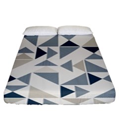 Geometric Triangle Modern Mosaic Fitted Sheet (king Size) by Pakrebo