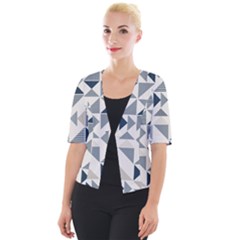 Geometric Triangle Modern Mosaic Cropped Button Cardigan