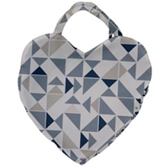 Geometric Triangle Modern Mosaic Giant Heart Shaped Tote