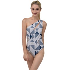 Geometric Triangle Modern Mosaic To One Side Swimsuit