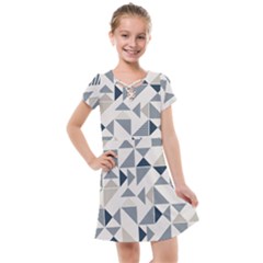 Geometric Triangle Modern Mosaic Kids  Cross Web Dress