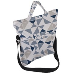 Geometric Triangle Modern Mosaic Fold Over Handle Tote Bag