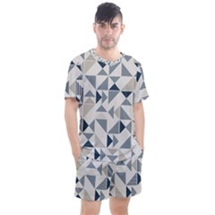 Geometric Triangle Modern Mosaic Men s Mesh Tee And Shorts Set