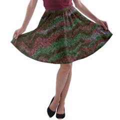 Pattern Structure Background Lines A-line Skater Skirt by Pakrebo