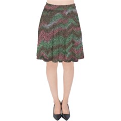 Pattern Structure Background Lines Velvet High Waist Skirt by Pakrebo