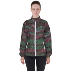 Pattern Structure Background Lines High Neck Windbreaker (women) by Pakrebo