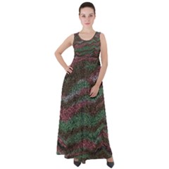 Pattern Structure Background Lines Empire Waist Velour Maxi Dress