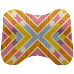 Line Pattern Cross Print Repeat Head Support Cushion by Pakrebo