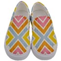 Line Pattern Cross Print Repeat Men s Canvas Slip Ons View1