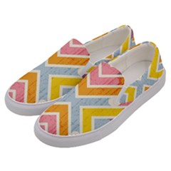 Line Pattern Cross Print Repeat Men s Canvas Slip Ons by Pakrebo