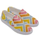 Line Pattern Cross Print Repeat Men s Canvas Slip Ons View3