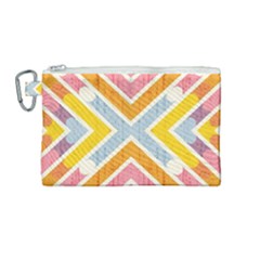 Line Pattern Cross Print Repeat Canvas Cosmetic Bag (medium)