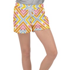 Line Pattern Cross Print Repeat Women s Velour Lounge Shorts