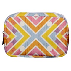 Line Pattern Cross Print Repeat Make Up Pouch (small)