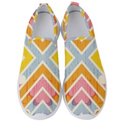 Line Pattern Cross Print Repeat Men s Slip On Sneakers