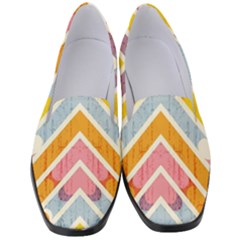 Line Pattern Cross Print Repeat Women s Classic Loafer Heels