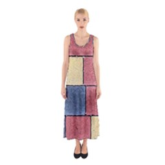 Model Mosaic Wallpaper Texture Sleeveless Maxi Dress