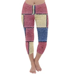 Model Mosaic Wallpaper Texture Capri Winter Leggings 