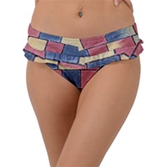 Model Mosaic Wallpaper Texture Frill Bikini Bottom