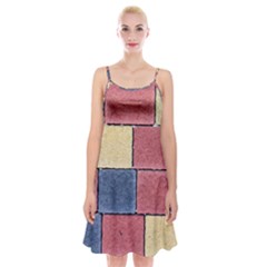 Model Mosaic Wallpaper Texture Spaghetti Strap Velvet Dress