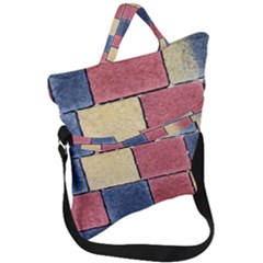 Model Mosaic Wallpaper Texture Fold Over Handle Tote Bag