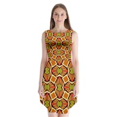 Geometry Shape Retro Trendy Symbol Sleeveless Chiffon Dress   by Pakrebo