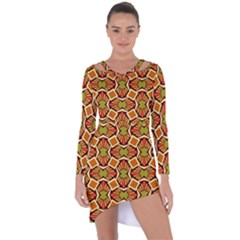 Geometry Shape Retro Trendy Symbol Asymmetric Cut-out Shift Dress by Pakrebo