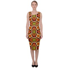 Geometry Shape Retro Trendy Symbol Sleeveless Pencil Dress