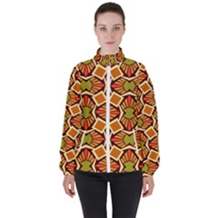 Geometry Shape Retro Trendy Symbol High Neck Windbreaker (women)