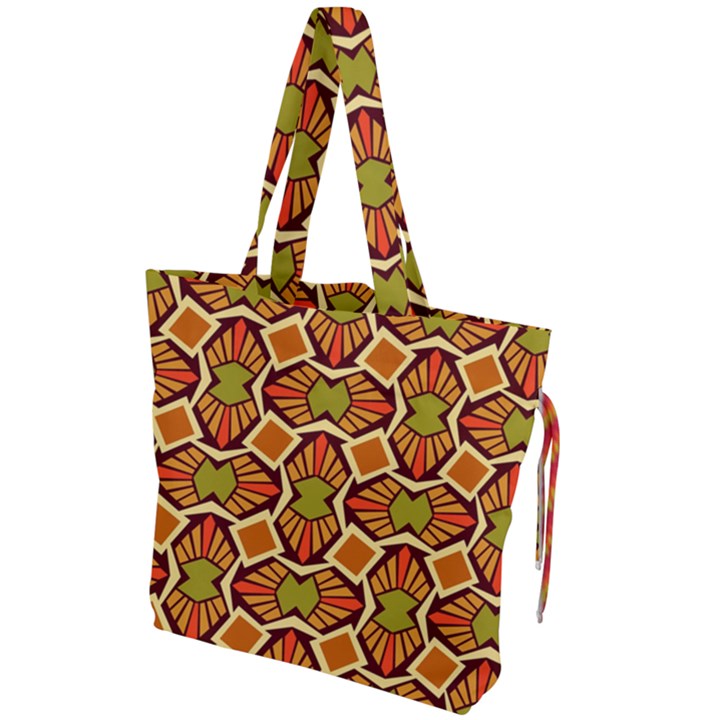 Geometry Shape Retro Trendy Symbol Drawstring Tote Bag