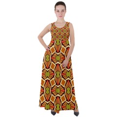 Geometry Shape Retro Trendy Symbol Empire Waist Velour Maxi Dress