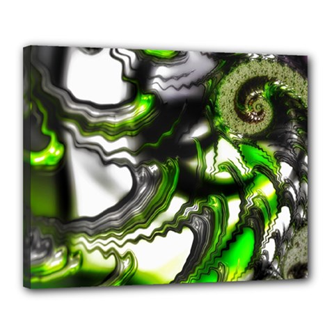 Fractal Green Trumpet Trump Canvas 20  X 16  (stretched)