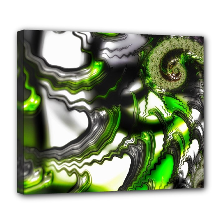 Fractal Green Trumpet Trump Deluxe Canvas 24  x 20  (Stretched)